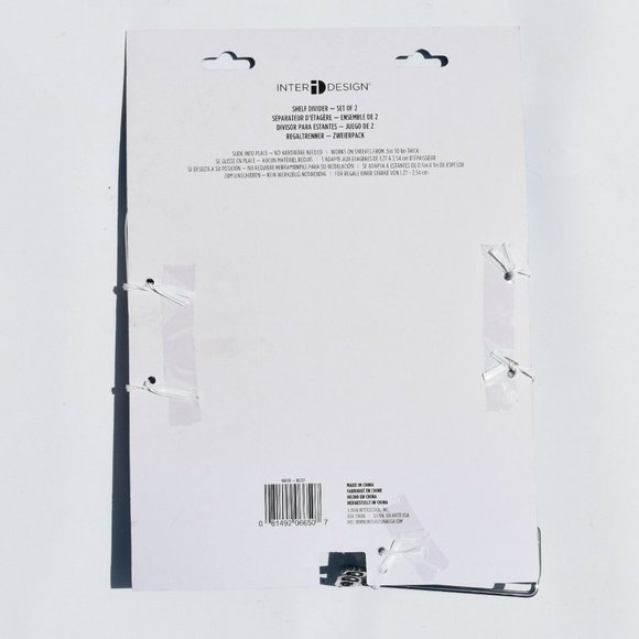 Interdesign Classico Shelf Divider Set of 2 Chrome 06650 - Picture 4 of 4